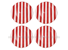 SET DE 4 ASSIETTES PLATE RIVIERA ROUGE D26,7CM
