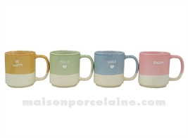 SET DE 4 MUGS VIVA D8,4 H9CM