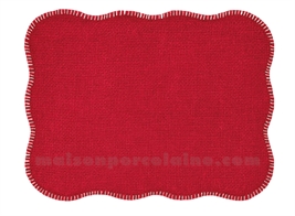 SET DE TABLE RECTANGLE JUTE ROUGE PM 35X45CM