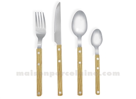 SET INDIV COUVERTS 4PCS GUSTAVE FAÇON BOIS CLAIR