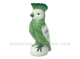 SOLIFLORE PERROQUET VERT PM L6,5 P5 H13CM