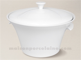 SOUPIERE PORCELAINE BLANCHE HAUSSMANN FABRIQUEE EN FRANCE 26.5X19 3.20L