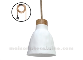 SUSPENSION PORCELAINE CERCLE D12 H14,5