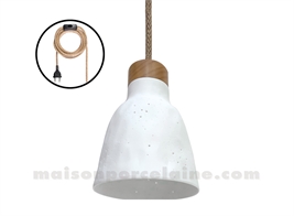 SUSPENSION PORCELAINE PETITS POINTS D12 H14,5CM