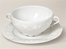 TASSE BOUILLON+SOUCOUPE CALIFORNIA LIMOGES PORCELAINE BLANCHE 40CL