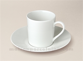 TASSE CAFE EMPIRE+SOUCOUPE PORCELAINE BLANCHE SOLOGNE 10CL