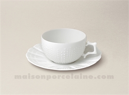 TASSE CAFE+SCPE PATE EXTRA BLANCHE LIMOGES CORAIL 10CLUT VENANT)UT VENANT)