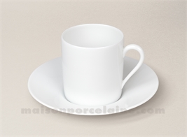 TASSE CAFE+SOUCOUPE LIMOGES PORCELAINE BLANCHE EMPIRE 10CL
