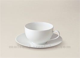 TASSE CAFE+SOUCOUPE PORCELAINE BLANCHE ENVIE 14CL