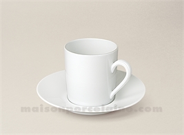 TASSE CAFE+SOUCOUPE  PORCELAINE BLANCHE FABRIQUE EN FRANCE EMPIRE 10CL