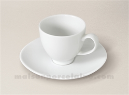 TASSE CAFE+SOUCOUPE PORCELAINE BLANCHE ISLAND 6.5X5.2 10CL