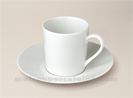 TASSE CAFE+SOUCOUPE PORCELAINE BLANCHE SOLOGNE 10CL