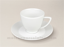 TASSE CAFE+SOUCOUPE PORCELAINE BLANCHE ZEBRA