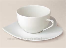 TASSE DEJEUNER DROITE+SOUCOUPE CŒUR PORCELAINE BLANCHE LIMOGES 40CLCLCL