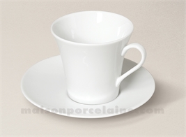 TASSE DEJ+SOUCOUPE PORCELAINE BLANCHE KOSMOS