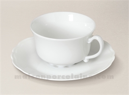 TASSE THE+SOUCOUPE LIMOGES PORCELAINE BLANCHE COLBERT 16CL