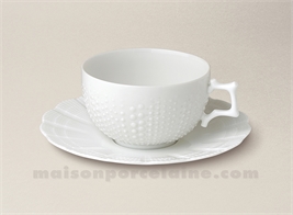 TASSE THE+SOUCOUPE PATE EXTRA BLANCHE LIMOGES CORAIL 20CLNT)NT)NT)NT)NT)