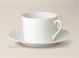 TASSE THE+SOUCOUPE PORCELAINE BLANCHE EMPIRE 20CL