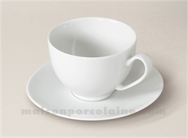 TASSE THE+SOUCOUPE PORCELAINE BLANCHE ISLAND 9.2X6.6 20CL