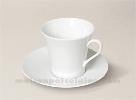 TASSE THE+SOUCOUPE PORCELAINE BLANCHE KOSMOS 8.5X8 20CL