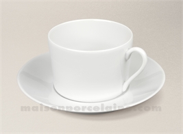 TASSE THE+SOUCOUPE PORCELAINE BLANCHE SOLOGNE 20CL