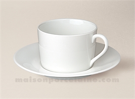 TASSE THE+SOUCOUPE PORCELAINE BLANCHE SOLOGNE 20CL