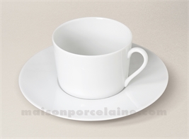 TASSE THE+SOUCOUPE PORCELAINE BLANCHE ZEN 8.5X8 20CL