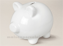 TIRLIRE PORCELAINE DE LIiMOGES COCHON H19-15X15CM