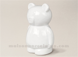 TIRLIRE PORCELAINE DE LIiMOGES OURSON H14-9,5X7