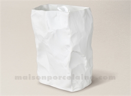 VASE BISCUIT ET EMAIL PORCELAINE DE LIMOGES PIERRE H20-13X10CM