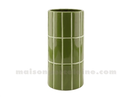 VASE CARRELAGE KAKI D10,5 H23CM