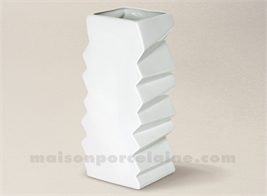 VASE LIMOGES PORCELAINE BLANCHE ACCORDEON 14X11.5X28 2.8L