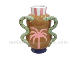 VASE PALMIER SERPENT MARRON L17,3 P12,5 H22CM
