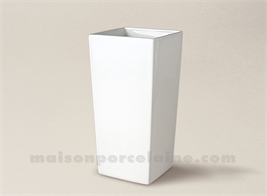 VASE PORCELAINE BLANCHE CONIQUE CARRE MM 19X9,5