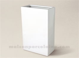 VASE PORCELAINE BLANCHE RECTANGULAIRE GM 23X16
