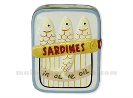 VASE SARDINES BLEU L12 P6,3 H15CM