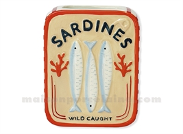 VASE SARDINES ROUGE L12 P5,6 H15CM