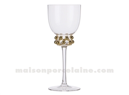 VERRE À PIED PERLÉ DORÉ D8,5 H21CM