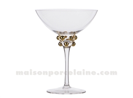 VERRE COUPE PERLÉ DORÉ D12,2 H16,3CM