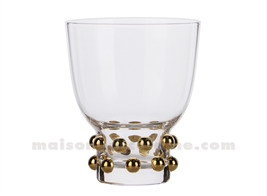 VERRE GOBELET PERLÉ DORÉ D8,4 H10CM
