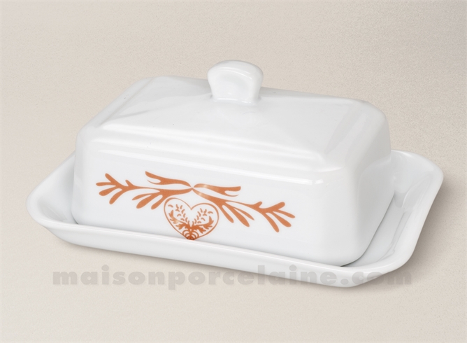 Table Passion - Beurrier strié en porcelaine 21x12 cm