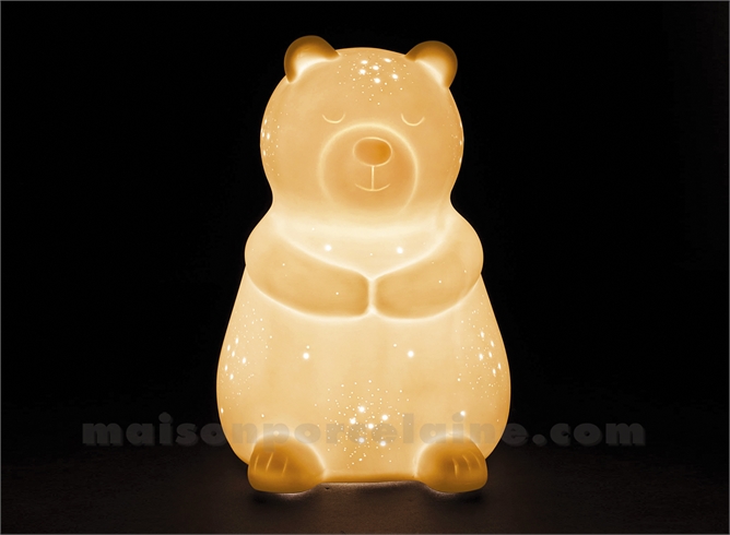 LAMPE BISCUIT PORCELAINE LED OURS BLANC 14X15XH20 5CM Maison De La lampe-biscuit-porcelaine-led-ours-blanc-14x15xh20-5cm-maison-de-la